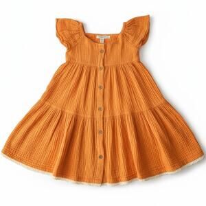 Rachel Zoe Girls Cap Sleeve Button Front Tiered Flounce Dress, Size 10, NWT